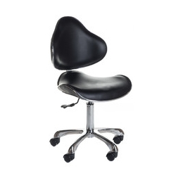 Taboret kosmetyczny z oparciem BD-9933 Czarny