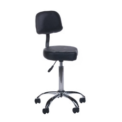 Taboret kosmetyczny z oparciem BH-7268 Czarny