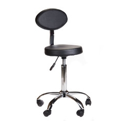 Taboret kosmetyczny z oparciem BH-7289 Czarny