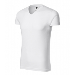 146 T-shirt V-neck biały