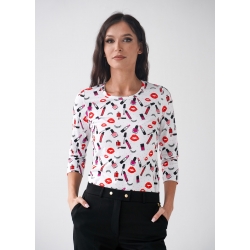 Koszulka Slim biały Make-Up Print