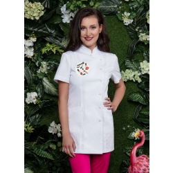 Fartuszek kosmetyczny nr 50 biel z gotowym haftem roz.58 H13