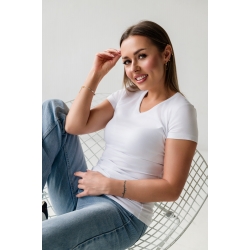 128-R Koszulka V-neck SLIM biała II GATUNEK
