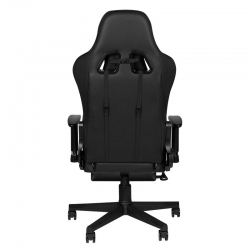 Fotel gamingowy Premium 557 z podnóżkiem czarny