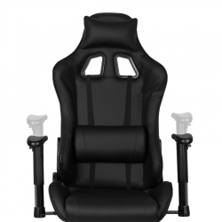Fotel gamingowy Premium 557 z podnóżkiem czarny
