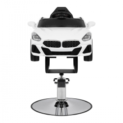 Fotel fryzjerski dziecięcy samochodzik BM biały