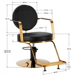 HAIR SYSTEM FOTEL FRYZJERSKI ARAS 25 ZŁOTO CZARNY