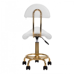 Taboret kosmetyczny 6001-G złoto - biały