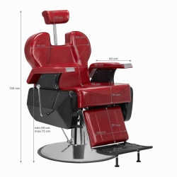 Hair System fotel barberski New York czerwony