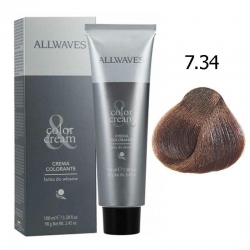 Allwaves Farba do włosów - 7.34 Karmel, trwała koloryzacja 100ml