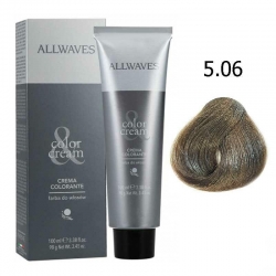 Allwaves Farba do włosów - 5.06 Ciepły Jasny Brąz, trwała koloryzacja 100ml