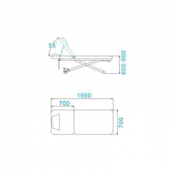 Leżanka elektr. do masażu Azzurro 329E 1 siln. biała