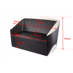 Gabbiano sofa do poczekalni Paryż czarno - beżowa