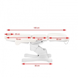 FOTEL KOSMETYCZNY ELEKTR. A-207 WHITE/IVORY (4 SILNIKI)