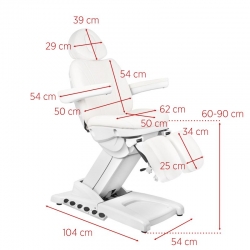 FOTEL KOSMETYCZNY ELEKTR. AZZURRO 872S PEDI PRO EXCLUSIVE 3 SILN. BIAŁY