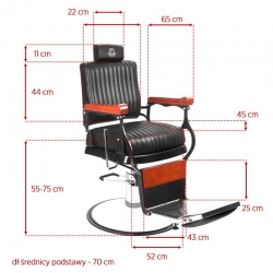 GABBIANO FOTEL BARBERSKI MASTER CZARNY