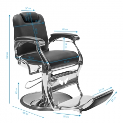 GABBIANO FOTEL BARBERSKI ANGELO CZARNY