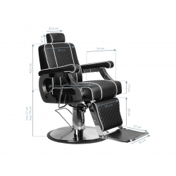 Gabbiano fotel barberski Paulo czarny TNS