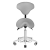 Taboret kosmetyczny Azzurro 037-F bump-up szary