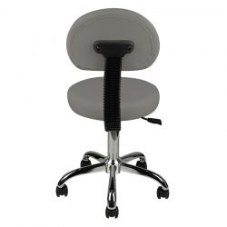 TABORET KOSMETYCZNY Z OPARCIEM AM-9934 SZARY