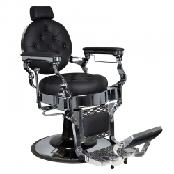 GABBIANO FOTEL BARBERSKI CLAUDIUS SILVER CZARNY