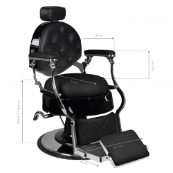 GABBIANO FOTEL BARBERSKI ETTORE CZARNY