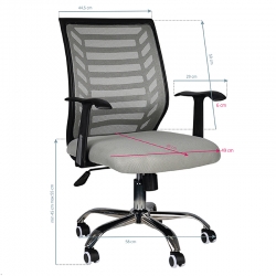 FOTEL BIUROWY ECO COMFORT 02 CZARNO - SZARY