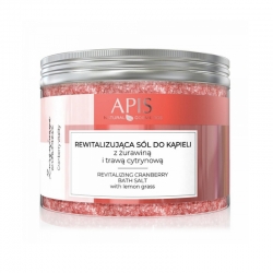 Apis żurawinowa witalność, rewitalizująca sól do kąpieli z żurawiną i trawą cytrynową, 650 g