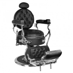 Gabbiano fotel barberski Cesare Silver czarny
