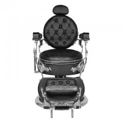 Gabbiano fotel barberski Cesare Silver czarny