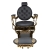 Gabbiano fotel barberski Claudius Gold czarny