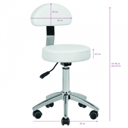 Taboret kosmetyczny AM-304 biały