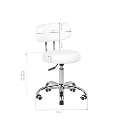 Taboret kosmetyczny do pedicure A-007 biały