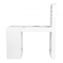 Biurko kosmetyczne 310 z pochłaniaczem kasetowym białe lewe
