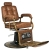 Fotel barberski Gabbiano Boss "Old Leather" jasnobrązowy