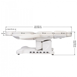 Fotel kosmetyczny elektryczny Azzurro 708B Exclusive 4 silniki z podgrzewaniem biały