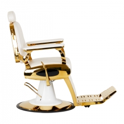 Gabbiano fotel barberski Francesco Gold biały