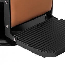 Fotel barberski Gabbiano Visionerio jasnobrązowy z czarną podstawą