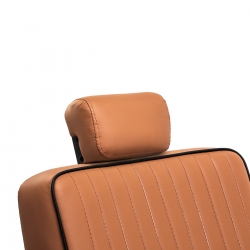 Fotel barberski Gabbiano Visionerio jasnobrązowy z czarną podstawą