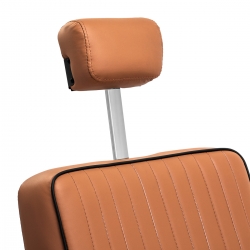 Fotel barberski Gabbiano Visionerio jasnobrązowy z czarną podstawą