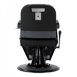 Fotel barberski Gabbiano Bruno czarny z szarą podstawą