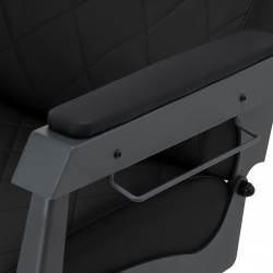 Fotel barberski Gabbiano Bruno czarny z szarą podstawą