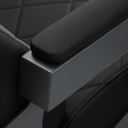 Fotel barberski Gabbiano Bruno czarny z szarą podstawą