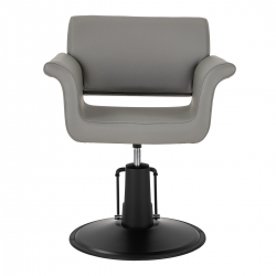 Fotel fryzjerski Gabbiano Lucca szary z czarną podstawą
