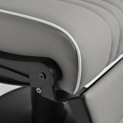 Fotel barberski Gabbiano Levi szary gładki (bez przeszyć)