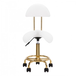 Taboret kosmetyczny 6001-G złoto - biały 2 gat.