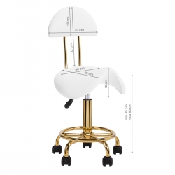 Taboret kosmetyczny 6001-G złoto - biały 2 gat.