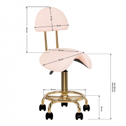 Taboret kosmetyczny 6001-G złoto - różowy 2 gat